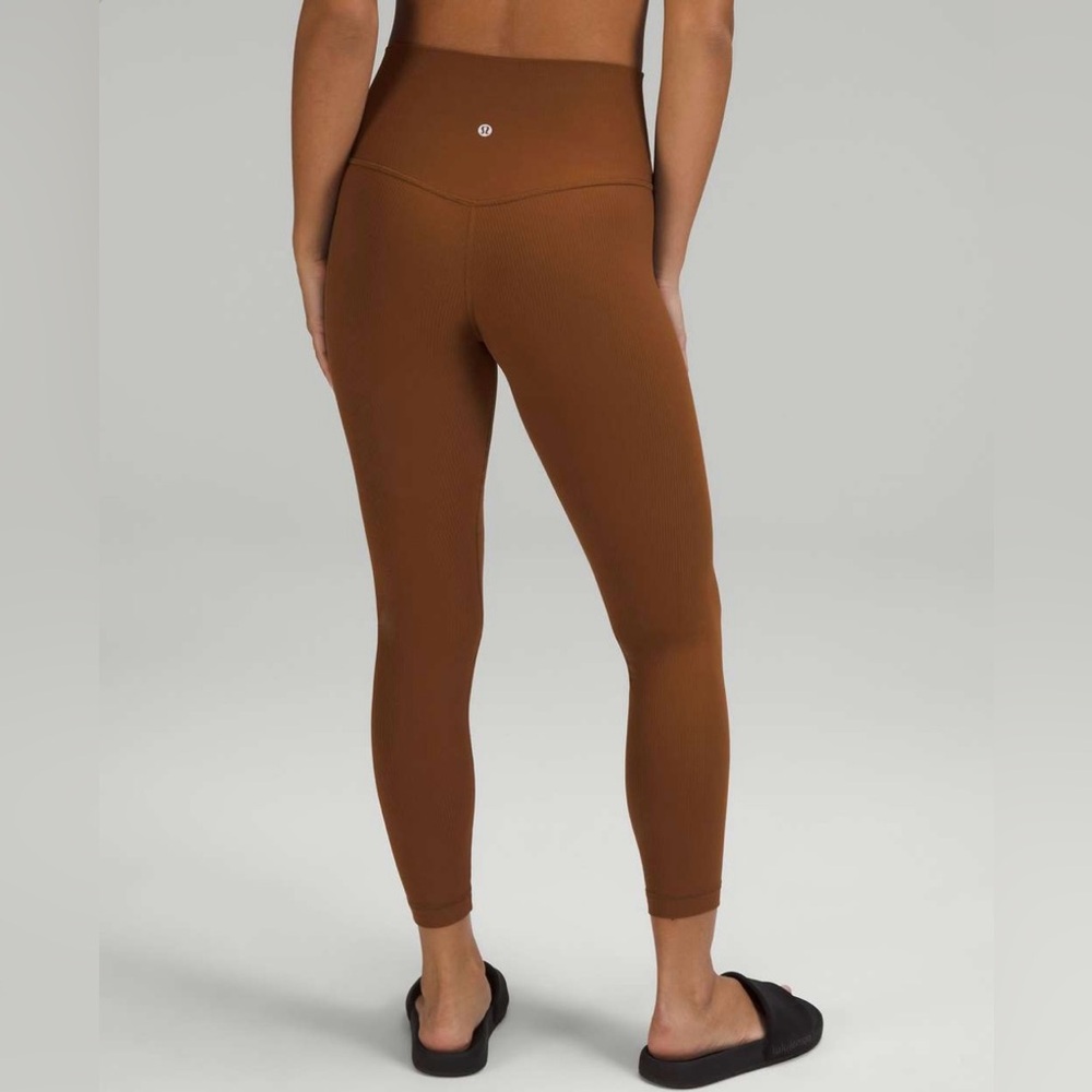 Lululemon Align High Rise Ribbed Leggings Sz 4 Brown 24” Activewear Athleisure - Picture 1 of 10